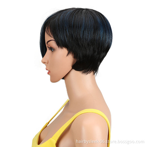 Rebecca fashion brand 12 Inches Short cut For Black Women Heat Resistant 3 kind of Colors Blonde Wigs  Synthetic Hair Wigs
